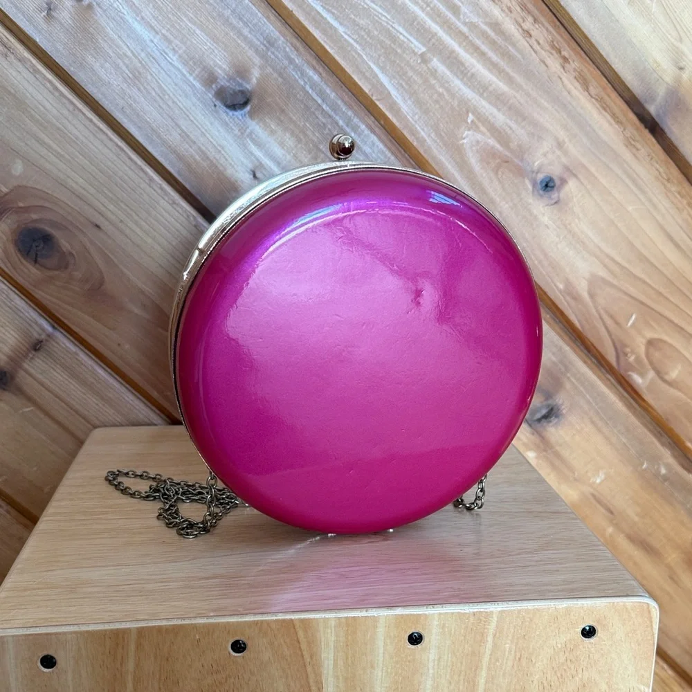 Pink Round Clutch Bag - Picture 1 of 9